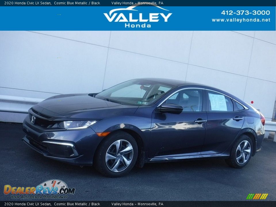 2020 Honda Civic LX Sedan Cosmic Blue Metallic / Black Photo #1