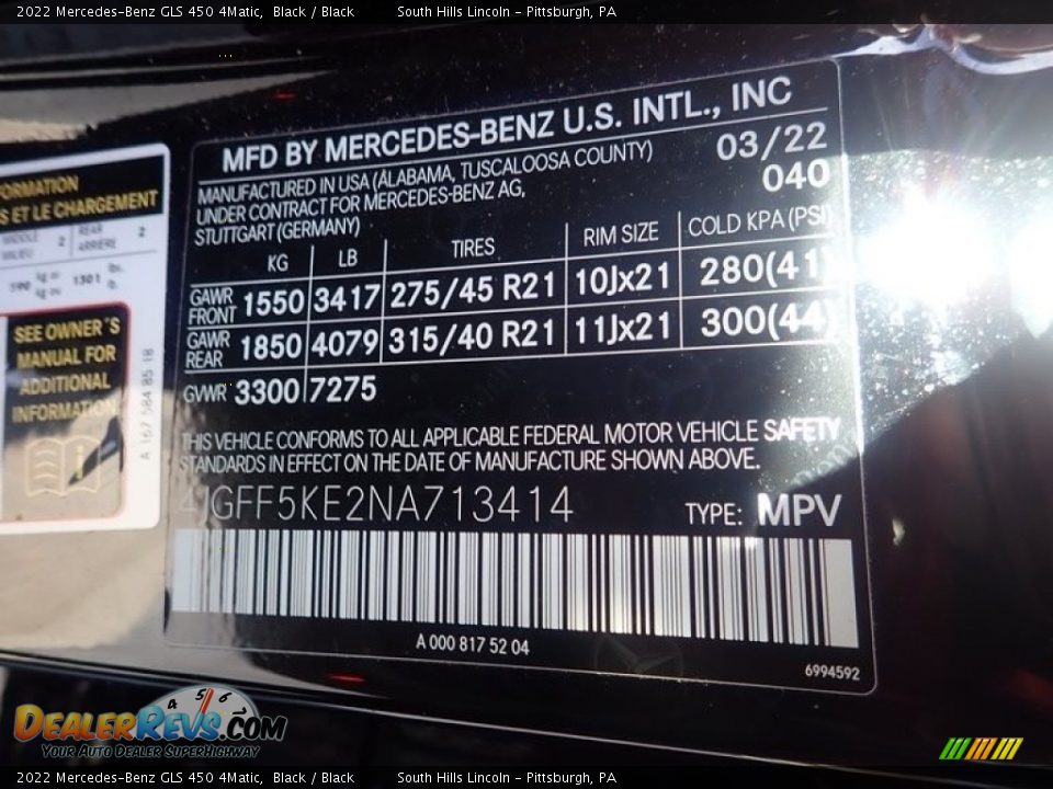 2022 Mercedes-Benz GLS 450 4Matic Black / Black Photo #22