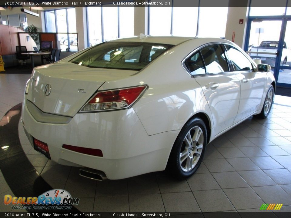 2010 Acura TL 3.5 White Diamond Pearl / Parchment Photo #7