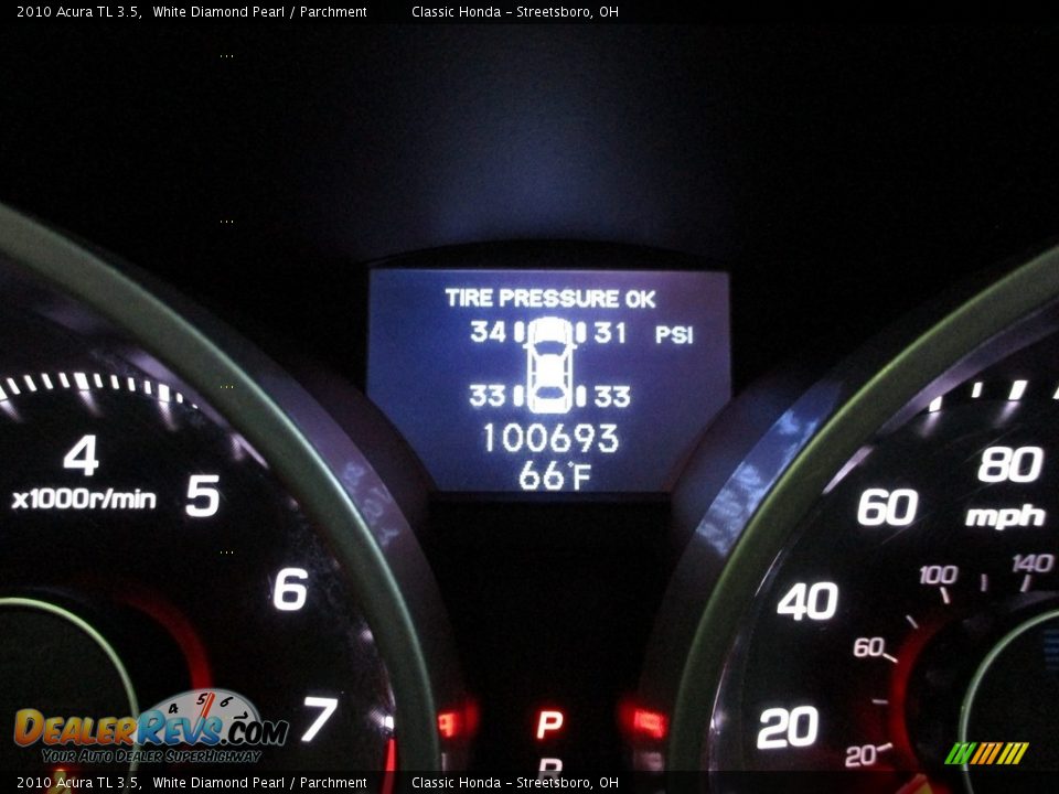 2010 Acura TL 3.5 White Diamond Pearl / Parchment Photo #33