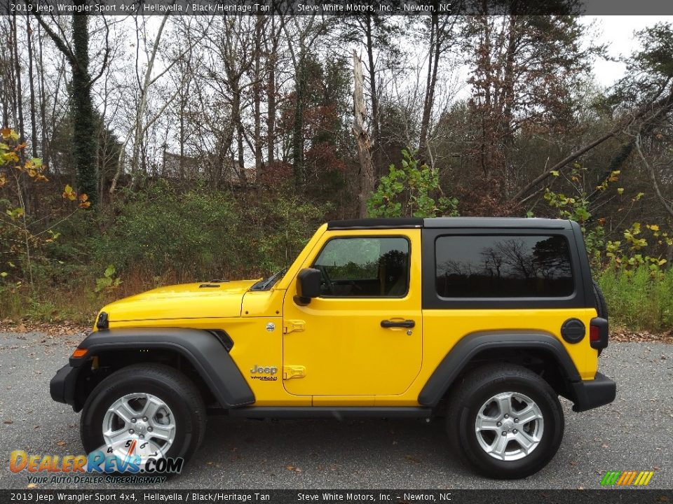 2019 Jeep Wrangler Sport 4x4 Hellayella / Black/Heritage Tan Photo #1