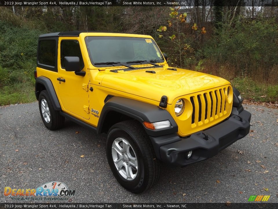 2019 Jeep Wrangler Sport 4x4 Hellayella / Black/Heritage Tan Photo #4