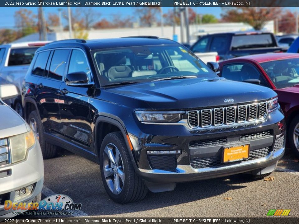 2022 Jeep Grand Cherokee L Limited 4x4 Diamond Black Crystal Pearl / Global Black Photo #4