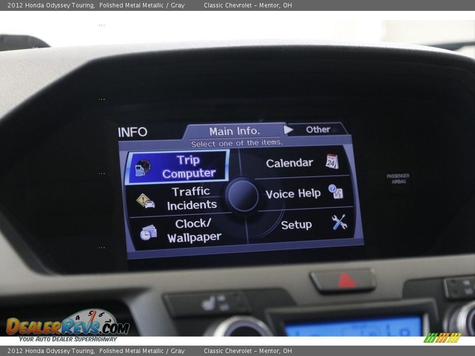 2012 Honda Odyssey Touring Polished Metal Metallic / Gray Photo #13