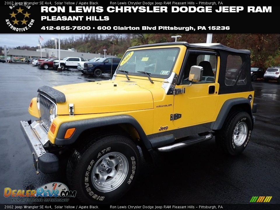 2002 Jeep Wrangler SE 4x4 Solar Yellow / Agate Black Photo #1