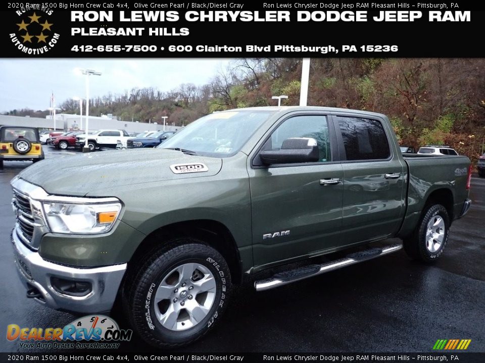 2020 Ram 1500 Big Horn Crew Cab 4x4 Olive Green Pearl / Black/Diesel Gray Photo #1