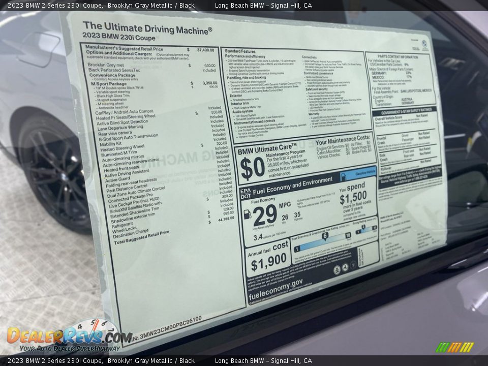 2023 BMW 2 Series 230i Coupe Window Sticker Photo #25