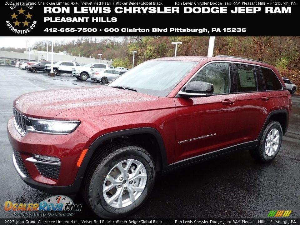 2023 Jeep Grand Cherokee Limited 4x4 Velvet Red Pearl / Wicker Beige/Global Black Photo #1