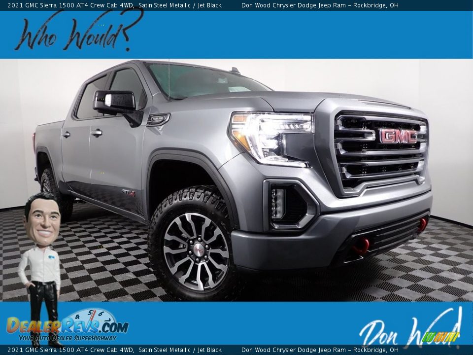 2021 GMC Sierra 1500 AT4 Crew Cab 4WD Satin Steel Metallic / Jet Black Photo #1