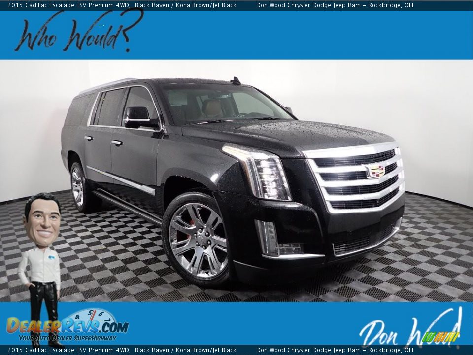 2015 Cadillac Escalade ESV Premium 4WD Black Raven / Kona Brown/Jet Black Photo #1