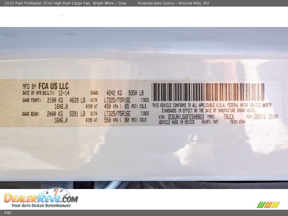 Ram Color Code PW7 Bright White
