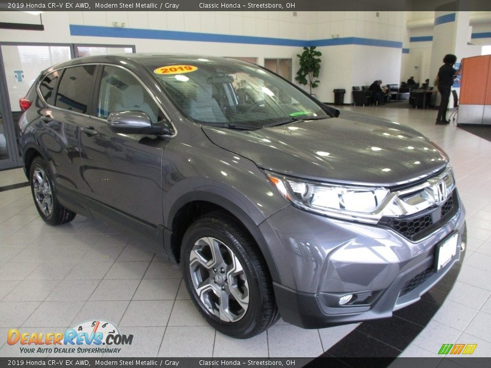2019 Honda CR-V EX AWD Modern Steel Metallic / Gray Photo #3