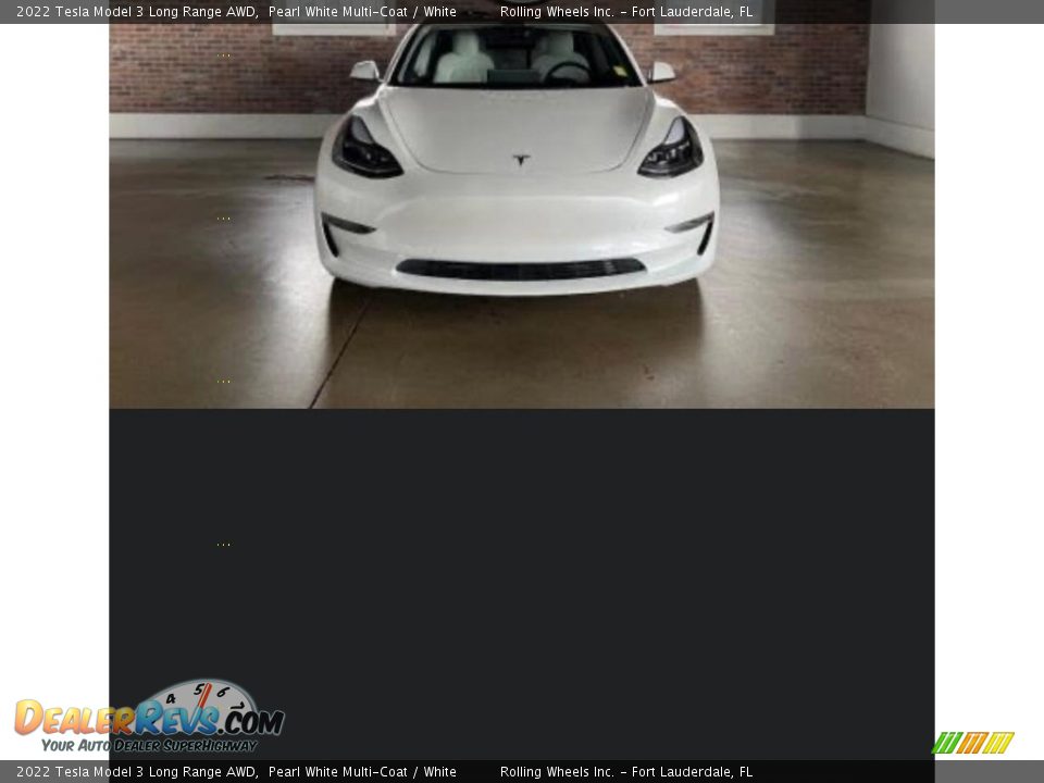 2022 Tesla Model 3 Long Range AWD Pearl White Multi-Coat / White Photo #10
