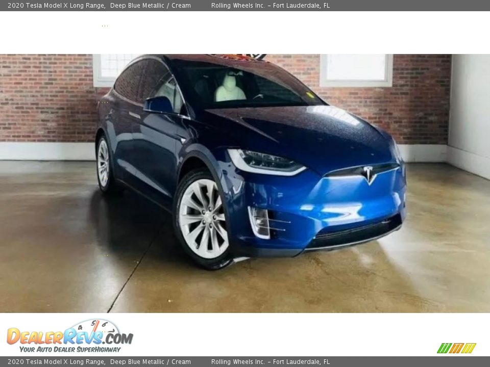 2020 Tesla Model X Long Range Deep Blue Metallic / Cream Photo #1