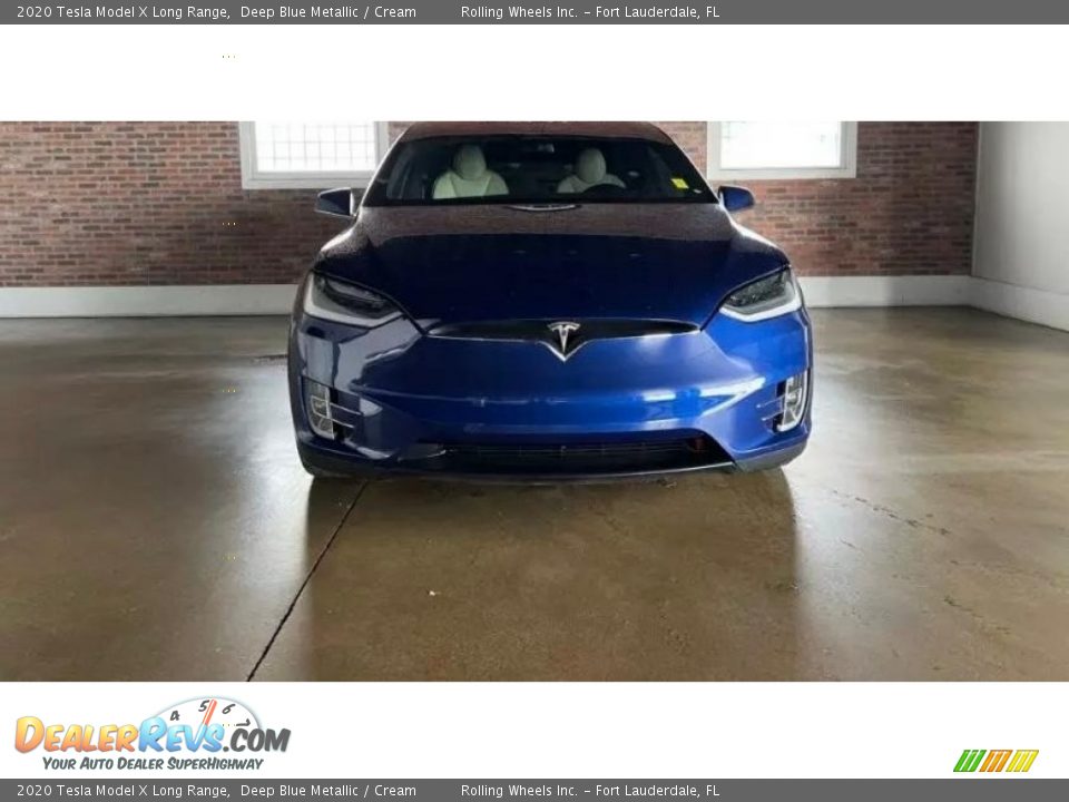 2020 Tesla Model X Long Range Deep Blue Metallic / Cream Photo #2