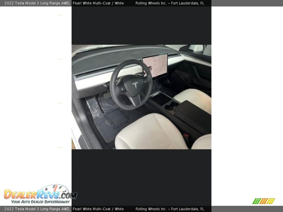 2022 Tesla Model 3 Long Range AWD Pearl White Multi-Coat / White Photo #21