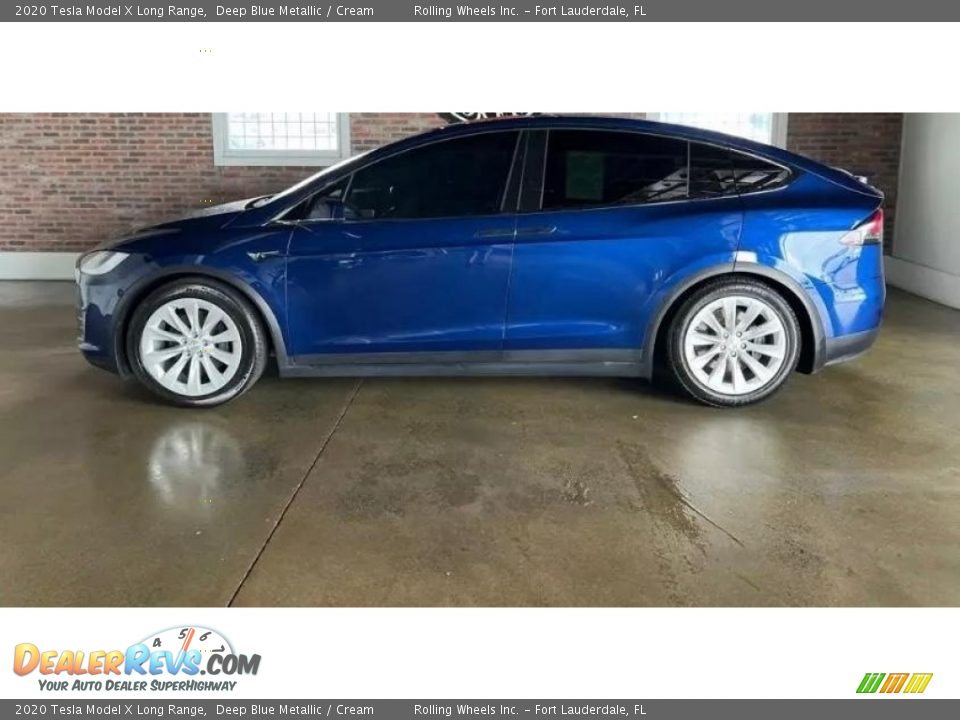 2020 Tesla Model X Long Range Deep Blue Metallic / Cream Photo #5