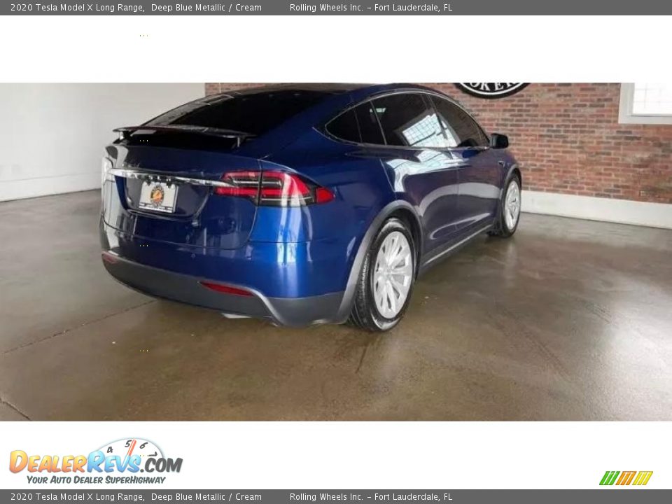 2020 Tesla Model X Long Range Deep Blue Metallic / Cream Photo #6