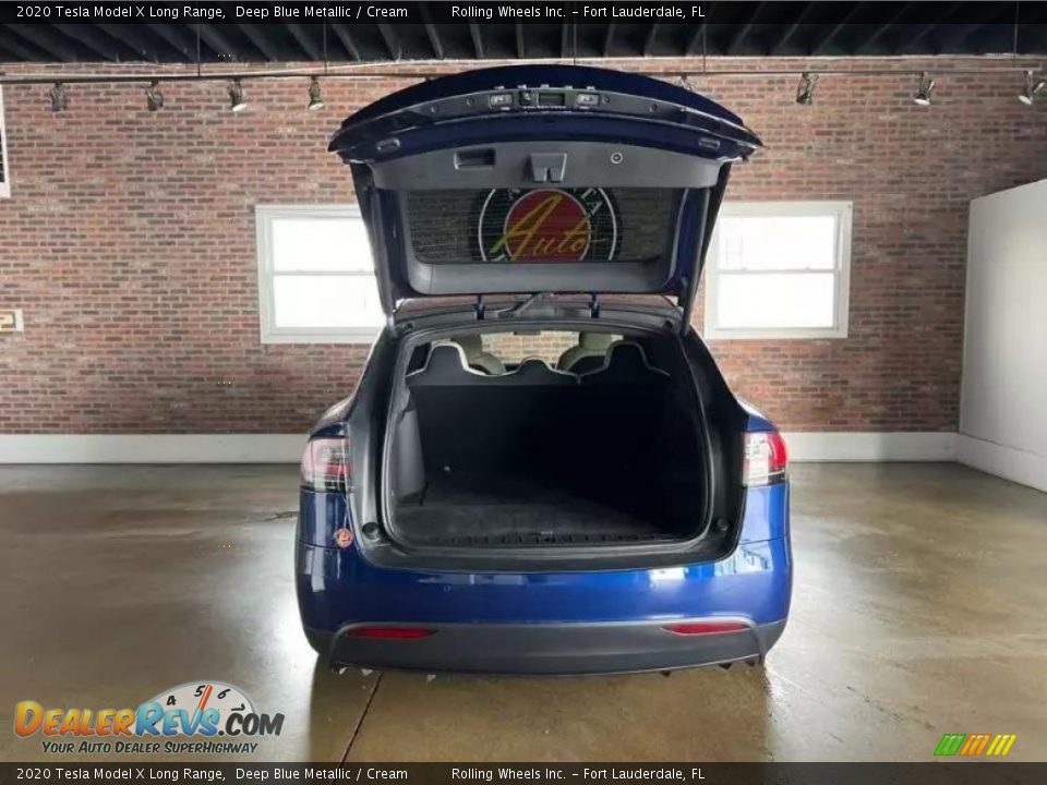 2020 Tesla Model X Long Range Deep Blue Metallic / Cream Photo #7