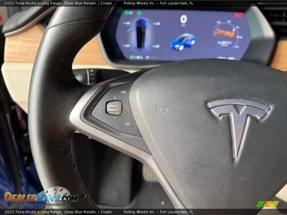 2020 Tesla Model X Long Range Deep Blue Metallic / Cream Photo #8
