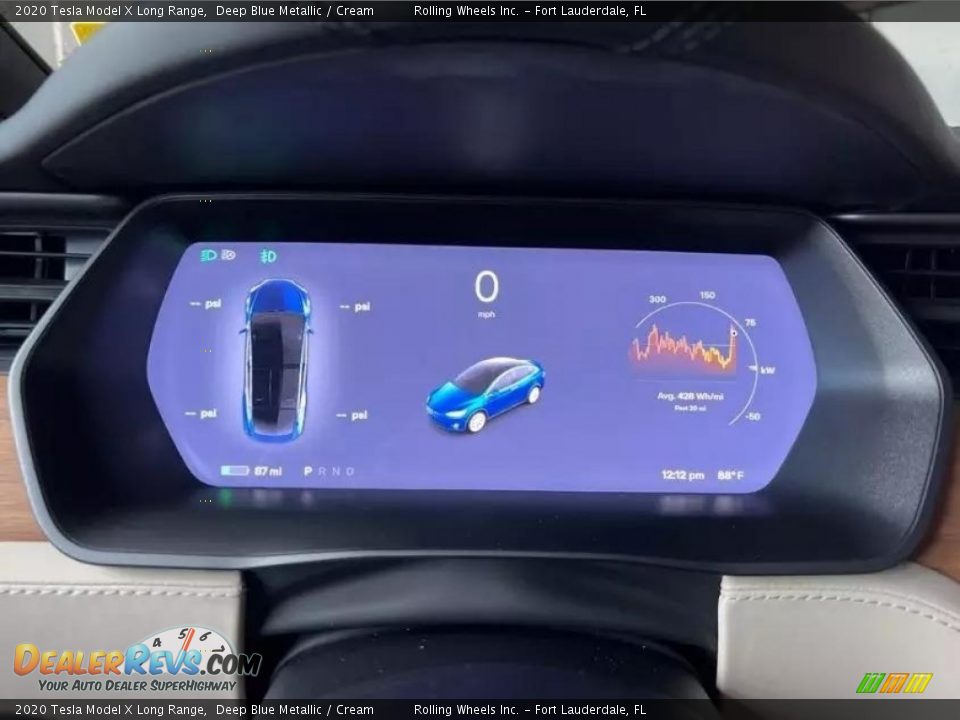 2020 Tesla Model X Long Range Deep Blue Metallic / Cream Photo #9