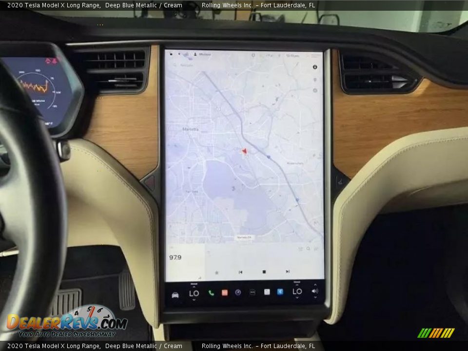 2020 Tesla Model X Long Range Deep Blue Metallic / Cream Photo #11