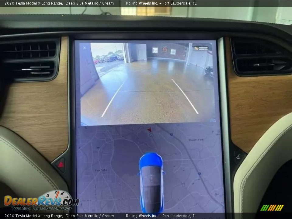 2020 Tesla Model X Long Range Deep Blue Metallic / Cream Photo #12