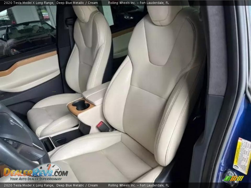 2020 Tesla Model X Long Range Deep Blue Metallic / Cream Photo #14