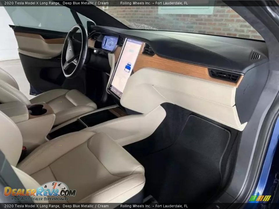 2020 Tesla Model X Long Range Deep Blue Metallic / Cream Photo #15