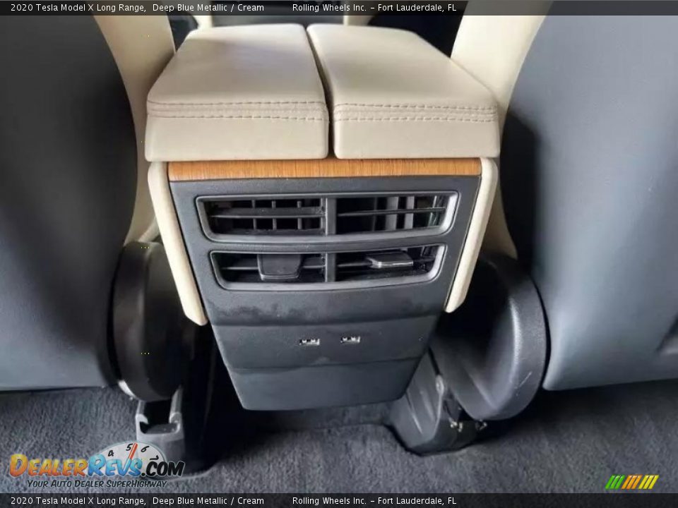 2020 Tesla Model X Long Range Deep Blue Metallic / Cream Photo #16