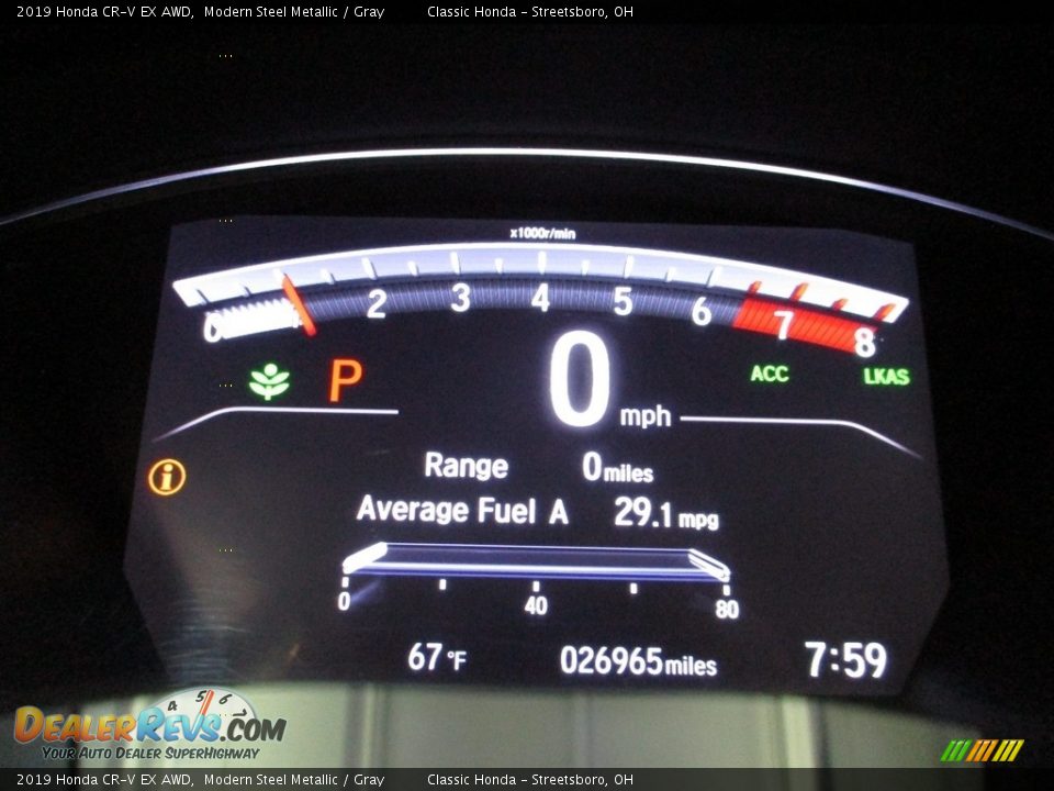 2019 Honda CR-V EX AWD Modern Steel Metallic / Gray Photo #33