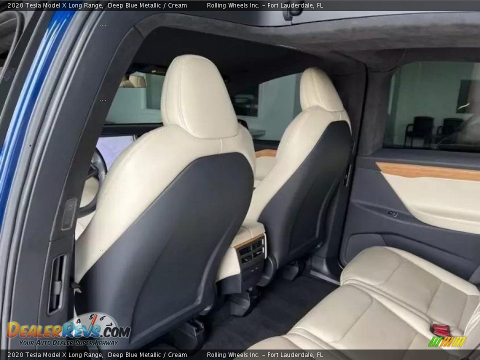 2020 Tesla Model X Long Range Deep Blue Metallic / Cream Photo #17