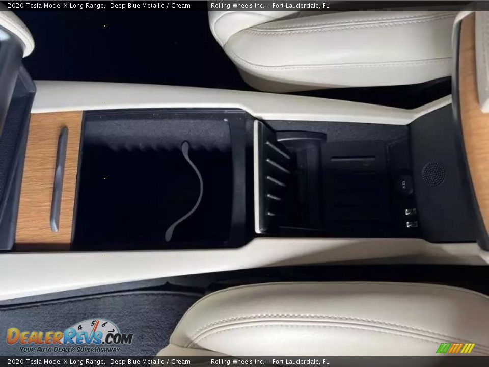 2020 Tesla Model X Long Range Deep Blue Metallic / Cream Photo #23