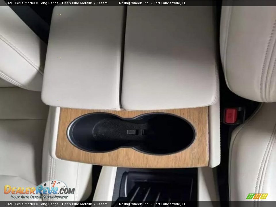 2020 Tesla Model X Long Range Deep Blue Metallic / Cream Photo #26