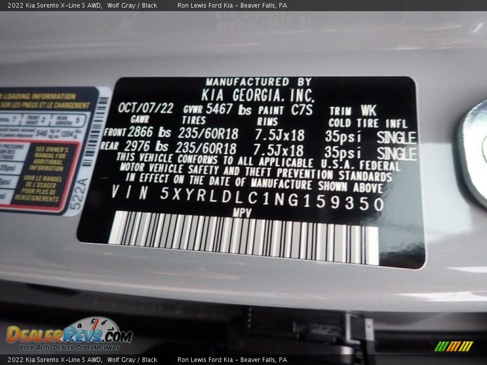 2022 Kia Sorento X-Line S AWD Wolf Gray / Black Photo #20