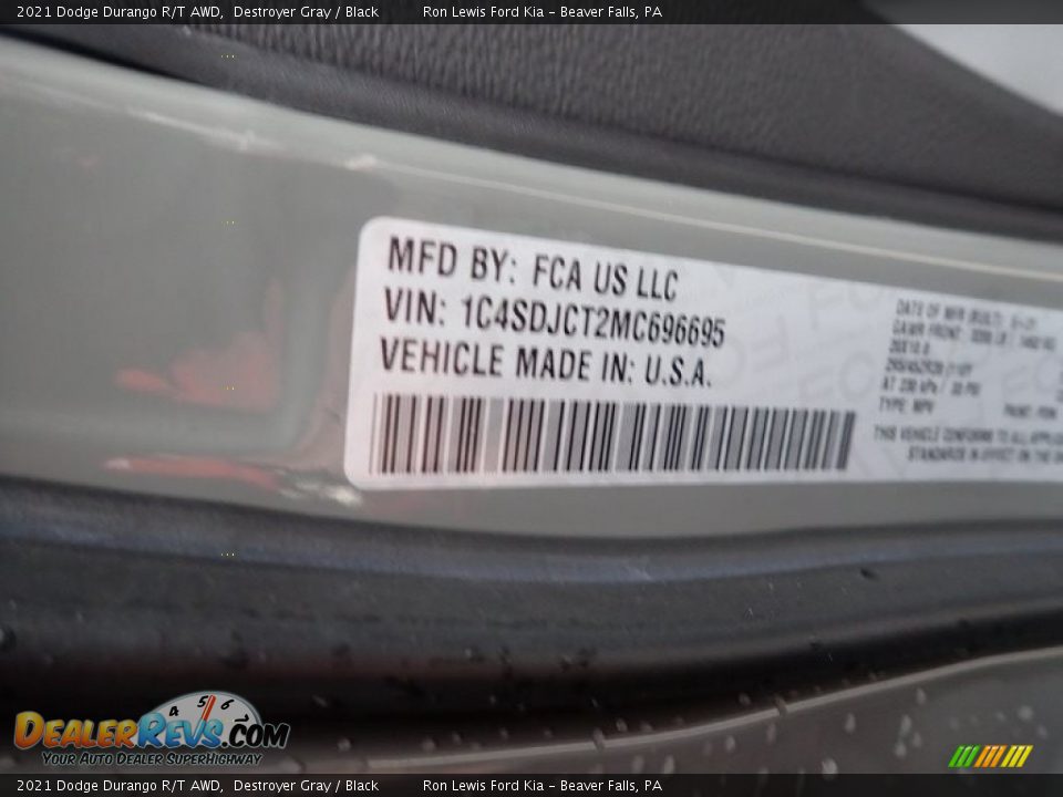 2021 Dodge Durango R/T AWD Destroyer Gray / Black Photo #25