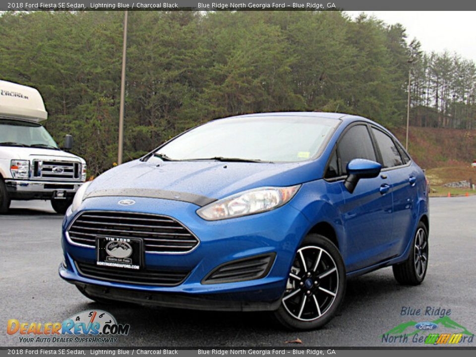 2018 Ford Fiesta SE Sedan Lightning Blue / Charcoal Black Photo #1