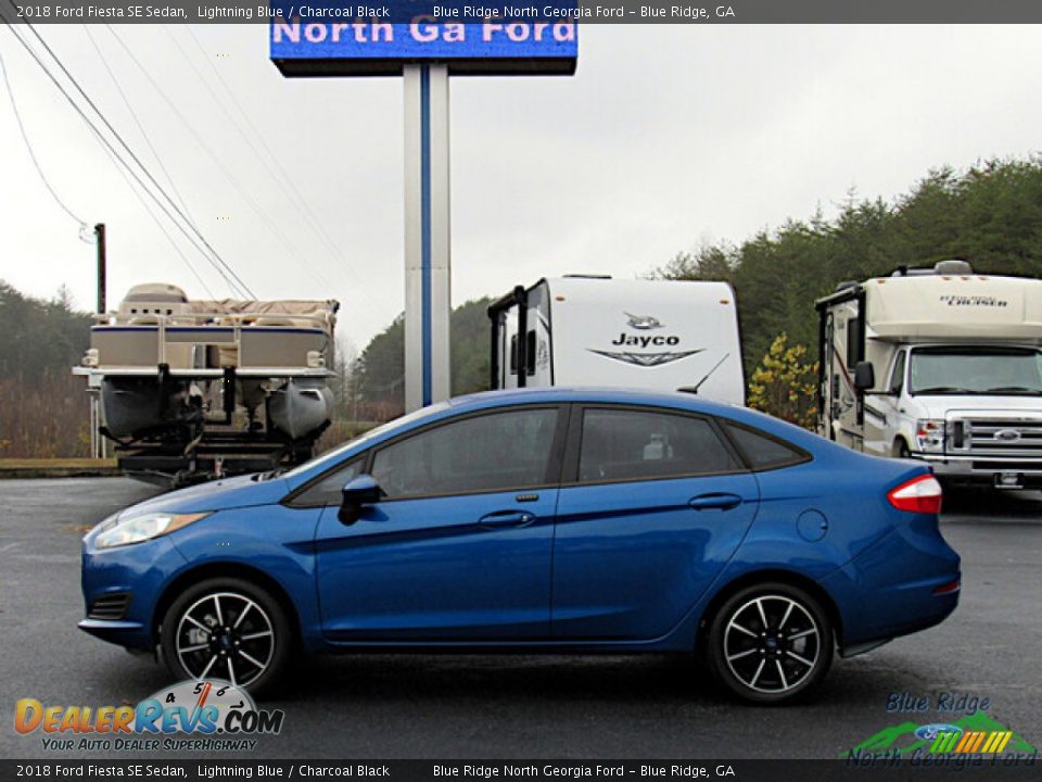 2018 Ford Fiesta SE Sedan Lightning Blue / Charcoal Black Photo #2