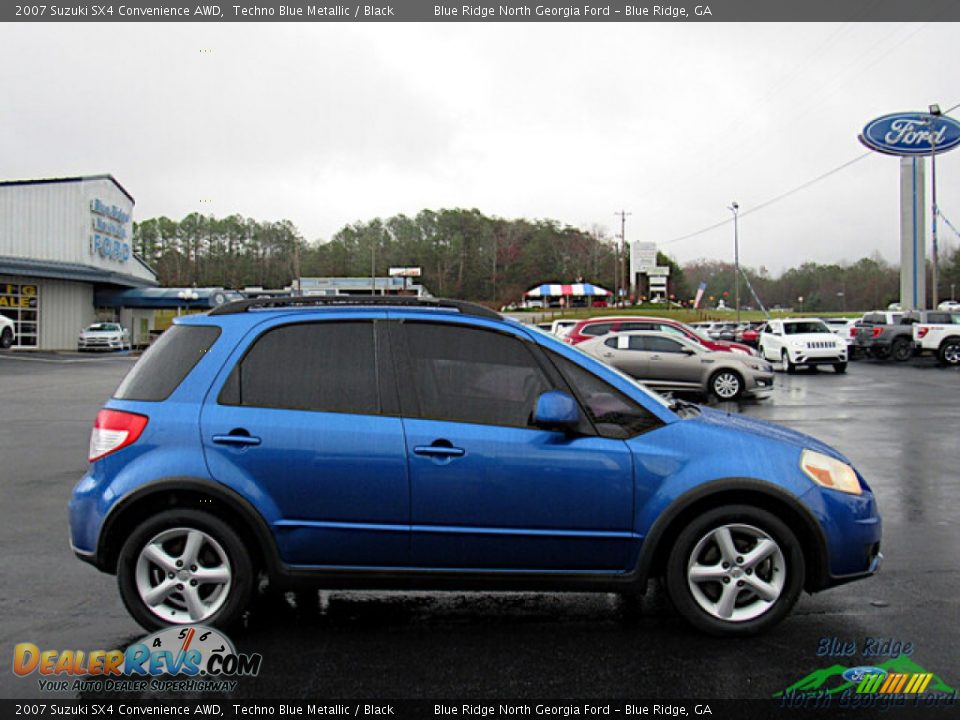 2007 Suzuki SX4 Convenience AWD Techno Blue Metallic / Black Photo #6