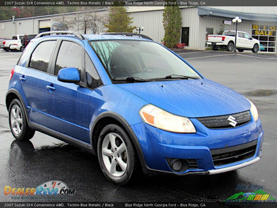 2007 Suzuki SX4 Convenience AWD Techno Blue Metallic / Black Photo #7