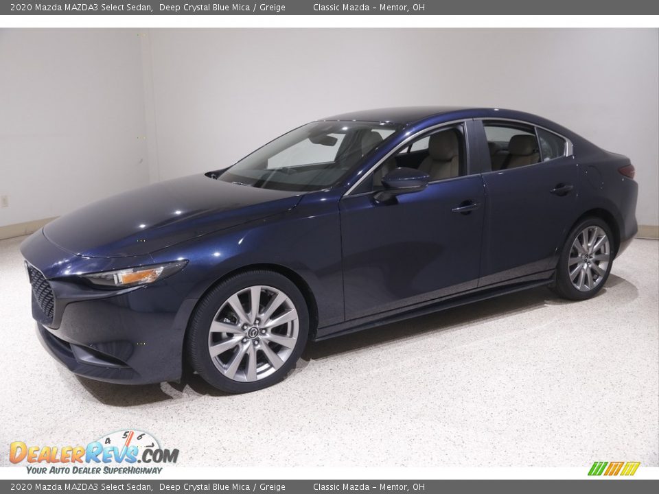 2020 Mazda MAZDA3 Select Sedan Deep Crystal Blue Mica / Greige Photo #3