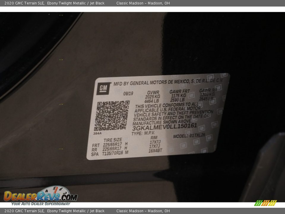 2020 GMC Terrain SLE Ebony Twilight Metallic / Jet Black Photo #21