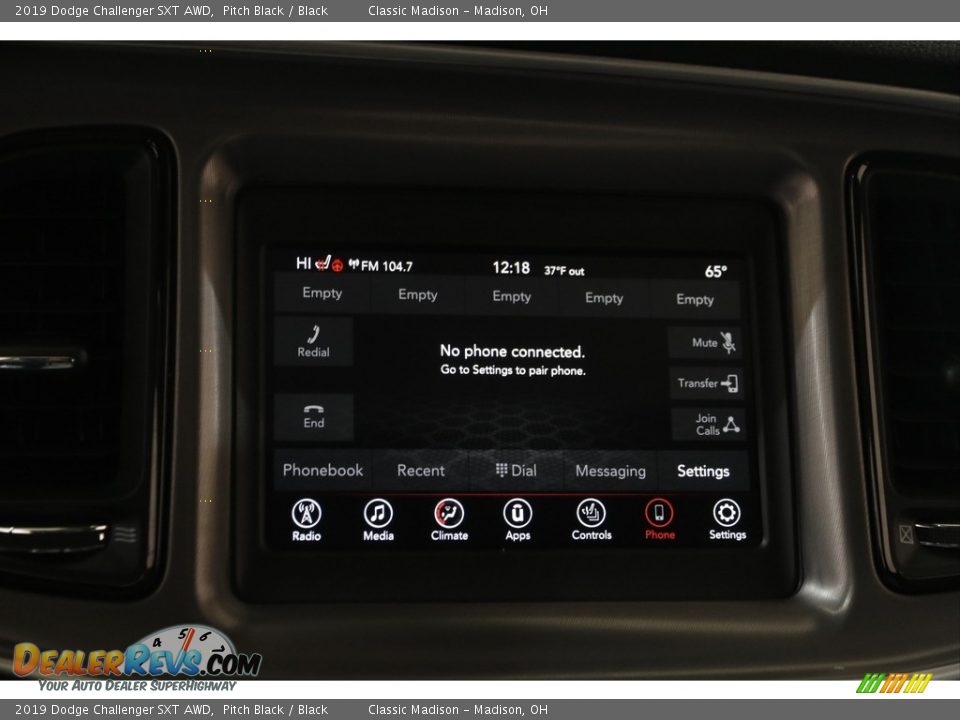 2019 Dodge Challenger SXT AWD Pitch Black / Black Photo #13