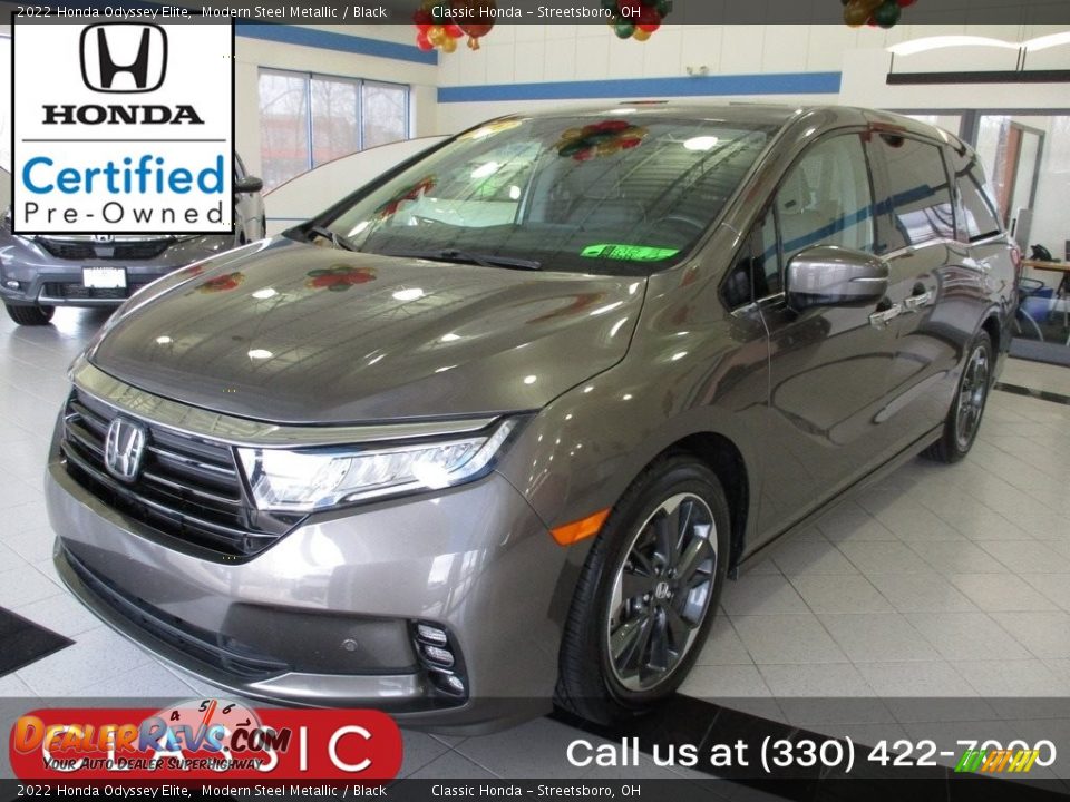 2022 Honda Odyssey Elite Modern Steel Metallic / Black Photo #1