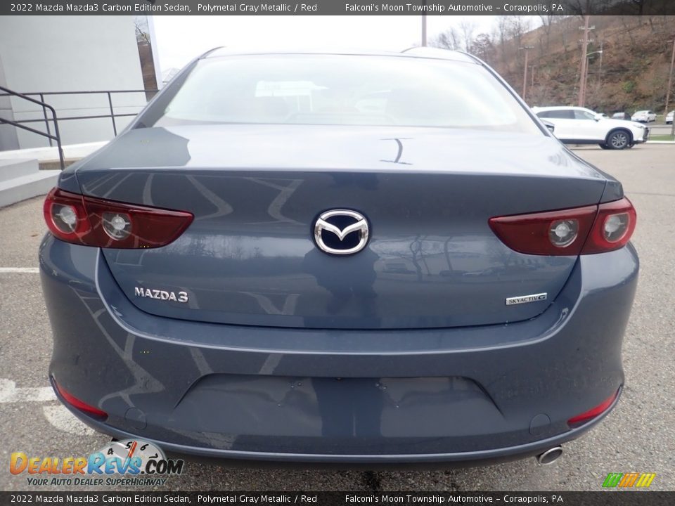 2022 Mazda Mazda3 Carbon Edition Sedan Polymetal Gray Metallic / Red Photo #3