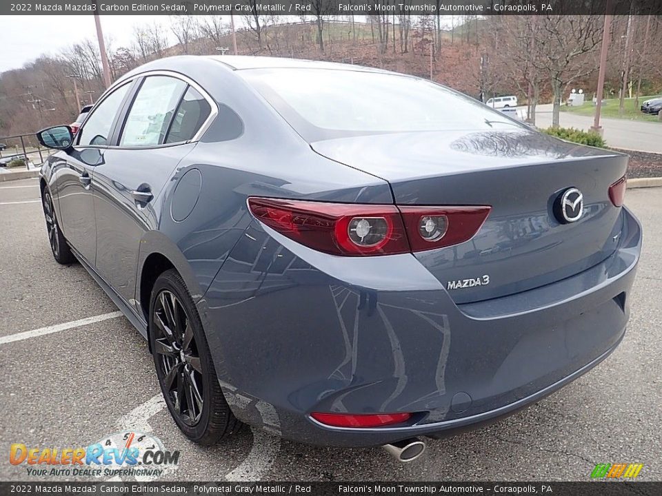 2022 Mazda Mazda3 Carbon Edition Sedan Polymetal Gray Metallic / Red Photo #4