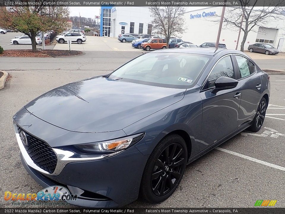 Front 3/4 View of 2022 Mazda Mazda3 Carbon Edition Sedan Photo #6