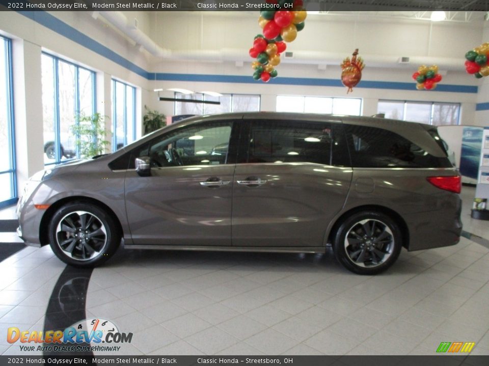 2022 Honda Odyssey Elite Modern Steel Metallic / Black Photo #10