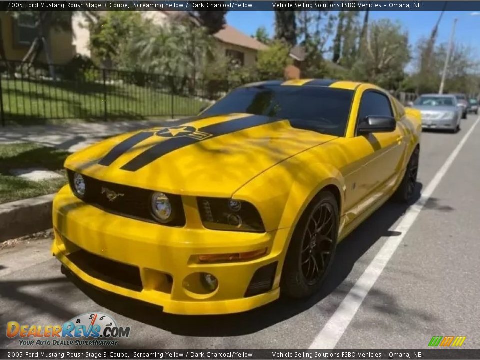 Screaming Yellow 2005 Ford Mustang Roush Stage 3 Coupe Photo #2