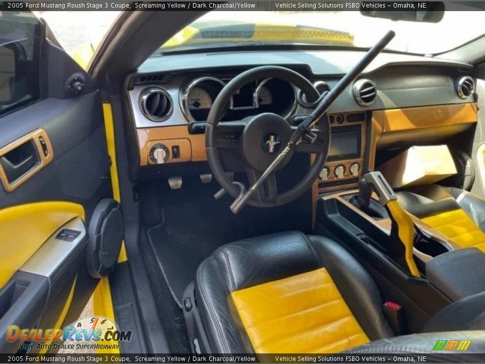 Dark Charcoal/Yellow Interior - 2005 Ford Mustang Roush Stage 3 Coupe Photo #4